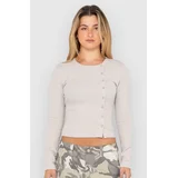 Button Up Majica z dolgimi rokavi oyster grey