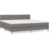  Box spring postelja z vzmetnico temno siva 200x200 cm blago, (20724072) | Shoptok.si