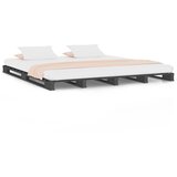 Krevet od paleta sivi 200 x 200 cm od masivne borovine | Eponuda.com