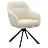 Unique Furniture Kremno bel oblazinjen jedilni stol z nasloni za roke Avola – Cene
