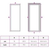 Sobna vrata od stakla ESG i aluminija 76 x 201,5 cm crna | shoptok.hr