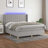  Box spring s madracem LED svjetlosivi 180x200 cm tkanina Cijene