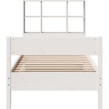vidaXL Krevet s regalom za knjige bez madraca bijeli 90x190cm borovina | shoptok.hr