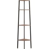  Kutna polica s 4 razine tamnosmeđa i crna 45,5x31,5x150 cm | shoptok.hr