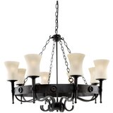 Searchlight 0818-8BK - Luster na lancu CARTWHEEL 8xE27/60W/230V crna | Eponuda.com