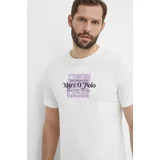 Marc O'Polo Bombažna kratka majica moška, bela barva, 423201251076