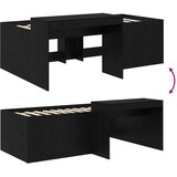  Krevet za djecu s visokim okvirom i stolom Crna 80 x 200 cm | shoptok.hr