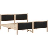  Okvir kreveta Smeđa i crna 180 x 200 cm Masivna borovina | shoptok.hr