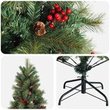  Umjetno božićno drvce s nogom 180 cm PVC i metal Zelena - 180 cm bez LED svjetala | shoptok.hr
