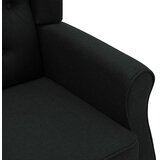  Fotelja od tkanine s tabureom crna | shoptok.hr