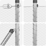 vidaXL Ograja s stebri srebrna 1 x 50 m Jeklo s PVC premazom | Shoptok.si