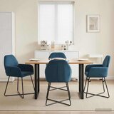  Trpezarijske stolice 4 pcs Baršun Plava 55 x 50 x 84 cm | shoptok.hr