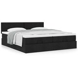 vidaXL Otomanski posteljni okvir z vzmetnicami črn 200x200 cm blago Cene