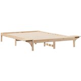vidaXL posteljni okvir s stranskimi omaricami naravna 160 x 220 cm | Shoptok.si