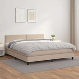  Box spring postelja z vzmetnico kapučino 180x200cm umetno usnje, (20895213) Cene