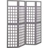 Furnova 4-delni paravan/mreža iz lesa jelke sive barve 161x180 cm, (21930029) | Shoptok.si