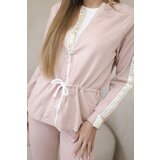 Kesi Women's cotton set with stripe and welts powder pink | ePonuda.com