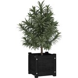 vidaXL vrtne sadilice 2 kom crne 31 x 31 x 31 cm od masivne borovine | shoptok.hr