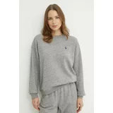 Polo Ralph Lauren Bombažen pulover ženski, siva barva, 211935582