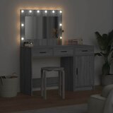  Toaletni stol s zrcalnim svjetlima 2 pcs Siva Konstruirano drvo | Eponuda.ba