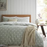 Catherine Lansfield Bela/zelena flanelna posteljnina za zakonsko posteljo 200x200 cm Polka Dot – | Shoptok.si