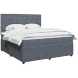  Krevet s oprugama i madracem tamnosivi 180x200 cm baršunasti | shoptok.hr