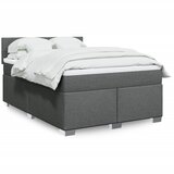 vidaXL Box spring postelja z vzmetnico temno siva 160x200 cm blago Cene