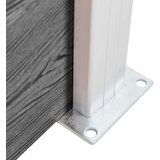 vidaXL set WPC ograda 2 kvadratne + 1 kosa 446 x 186 cm sivi | shoptok.hr