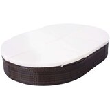 Vanjski Zunanji ležalnik z blazino poli ratan rjav, (20662794) | Shoptok.si