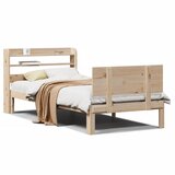 Maison Chic Posteljni okvir - Enojna postelja - Postelja za odrasle z vzglavjem 100x200 cm trdna borovina, (21693608) Cene