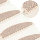  Prostirke za stepenice 15 kom 65x21x4 cm Bijele i smeđe poluokrugle velike | shoptok.hr