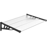 Nadstrešnica za vrata crna i prozirna 122 x 90 cm polikarbonat | shoptok.hr