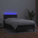  Box spring postelja z vzmetnico LED črna 90x200 cm umetno usnje, (20724075) | Shoptok.si
