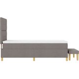Box Postelja s podlogo z vzmetnico in klopjo Taupe 90x200 cm Tkanina, (22049542) | Shoptok.si