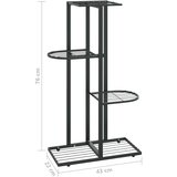 vidaXL Stojalo za rože 4-nadstropno 43x22x76 cm črna kovina | Shoptok.si