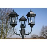 vidaXL Vrtna stupna svjetiljka 3-lanterne 230 cm tamno zelena/crna | shoptok.hr