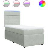 Maison Chic Box spring postelja - Vzmetna postelja z vzmetnico svetlo siv 90x190 cm žamet SL23211, (21891425) | Shoptok.si