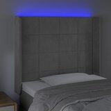  LED uzglavlje svjetlosivo 83 x 16 x 118/128 cm baršunasto | shoptok.hr