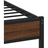 Metalni Kovinski posteljni okvir brez vzmetnice rjavi hrast 183x213 cm, (21607547) | Shoptok.si