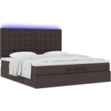  Otomanski posteljni okvir z vzmetnicami rjav 200x200 cm blago, (21653208) | Shoptok.si