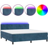 The Living Store Box spring postelja z vzmetnico LED temno modra 180x200cm žamet - Box Spring Postelja, (21493243) | Shoptok.si