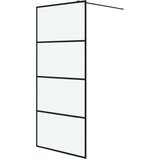 Pregrada za tuš crna 90 x 195 cm s mutnim staklom ESG | shoptok.hr