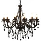  Luster s perlama crni 12 žarulja E14 | shoptok.hr
