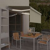 vidaXL Avtomatska tenda s senčilom LED + senzor 3x2,5 m krem | Shoptok.si