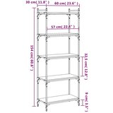  Knjižna omara 5-nadstropna siva sonoma 60x30x154 cm i | Shoptok.si
