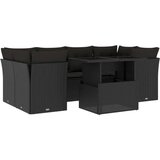  7-dijelni set vrtnih sofa od poliratana s jastucima crni | shoptok.hr
