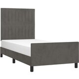  Posteljni okvir z vzglavjem temno siv 90x190 cm žamet, (20788221) | Shoptok.si