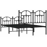  Metalni okvir kreveta uzglavlje i podnožje crni 120x200 cm | shoptok.hr