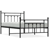 Maison Chic Kovinski Postelja za odrasle - Posteljni Okvir z vzglavjem in vznožjem črn 100x200 cm, (22080478) | Shoptok.si