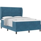 Box Spring postelja z vzmetnico temno modra 140x200 cm žamet, (22050658) | Shoptok.si